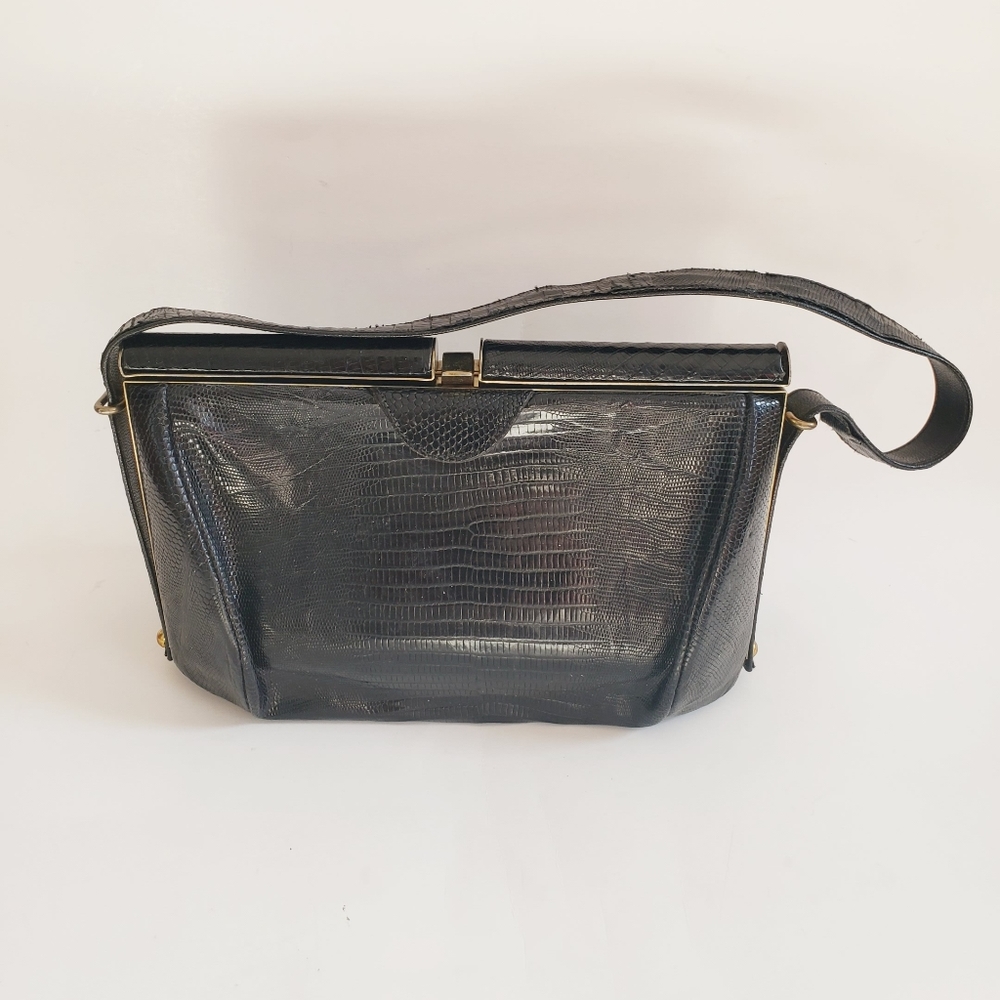 Vintage reptile patent leather purse bag - Picture 2 of 8